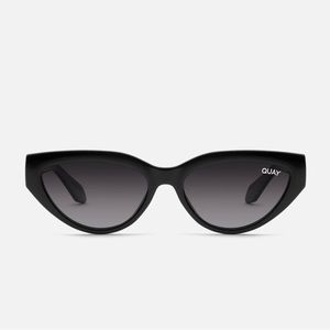 Quay Narrow Down Black Sunglasses